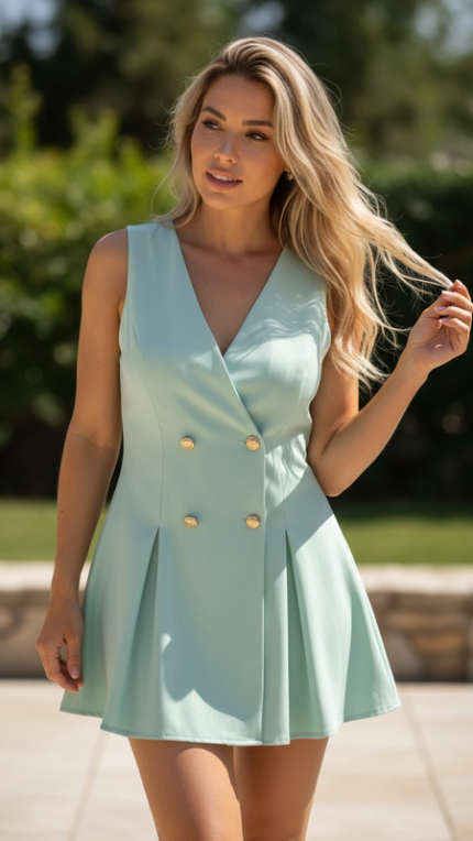 Rochie menta scurta eleganta
